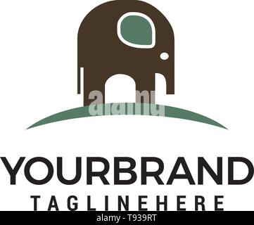 Elephant Logo Design Konzept Vorlage Vektor Stock Vektor