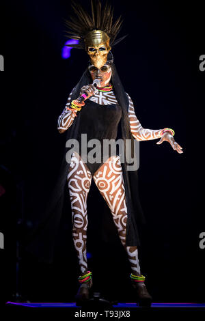 Sängerin Grace Jones auf der Bühne während eines Konzerts im sportlichen Sommer Festival von Monaco auf 2018/08/06 *** Local Caption *** Stockfoto