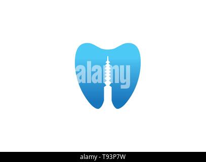 Kieferorthopädie Zahnpflege Zahnersatz und Reparatur für Zahnarzt Illustration Design Stock Vektor