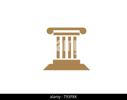 Gesetz Gebäude Gerechtigkeit für Logo Design Illustration Stock Vektor