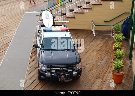 Polizeiauto auf Santa Monica - Los Angeles, Kalifornien Stockfoto