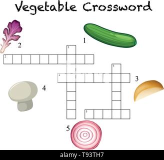 Ein Gemüse Crossword Game Template Abbildung Stock Vektor