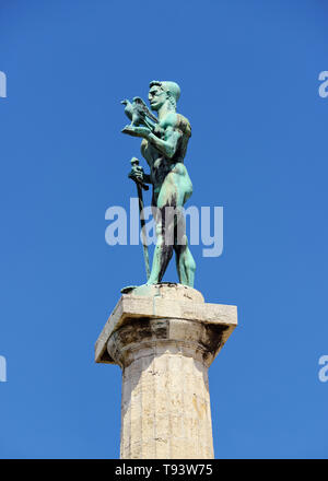 Die Victor Denkmal, Pobednik, Belgrad, Serbien. Gebaut in Serbien Sieg über die osmanischen und der österreichisch-ungarischen Monarchie während der Balkankriege zu gedenken. Stockfoto