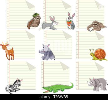 Einstellen des Tieres auf Hinweis Vorlage Abbildung Stock Vektor