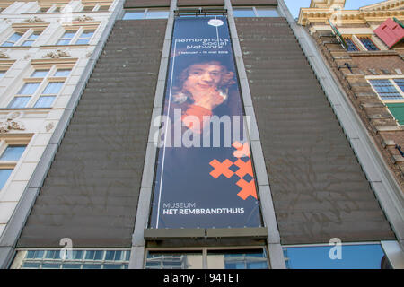 Plakat Museum Rembrandthuis in Amsterdam Die Niederlande 2019 Stockfoto