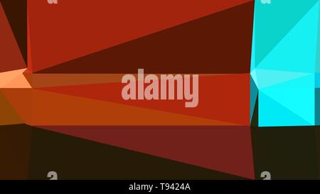 Abstrakte geometrische Hintergrund mit Dreiecken und Schokolade, hell türkis und FIREBRICK Farben. für Poster, Banner, Wallpaper oder Textur. Stockfoto