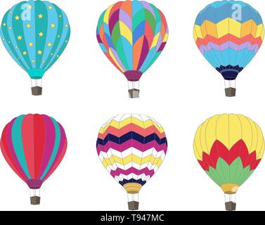 Der Heißluftballon auf weißem Hintergrund. Stock Vektor