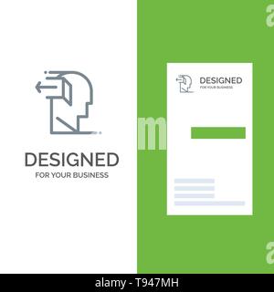 Tür, Geist, Negativ, Out, Release Grau Logo Design und Business Card Template Stock Vektor