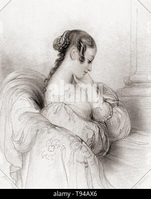 Helena. Wichtigste weibliche Figur aus Shakespeares Ende gut, alles gut. Von Shakespeare Gallery, veröffentlicht C 1840. Stockfoto