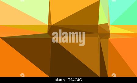 Dunkle goldene Stange, Blassgrün und Schokolade Farbe Hintergrund mit Dreiecken. Dreiecke Stil unterschiedlicher Größe und Form. Einfache geometrische Hintergrund fo Stockfoto