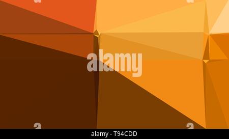 Dunkel orange, Schokolade und Pastell orange Multi Color Hintergrund Kunst Abstrakte Dreieck stil Komposition für Poster, Karten, Tapeten oder Textur. Stockfoto