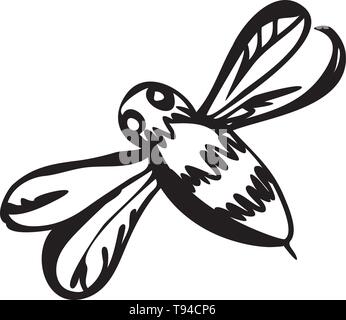 Grafische Darstellung von Silhouette Honig Biene. Auf Hintergrund Vektor-zeichnung für Honig Produkte, Paket isoliert, Design Stock Vektor