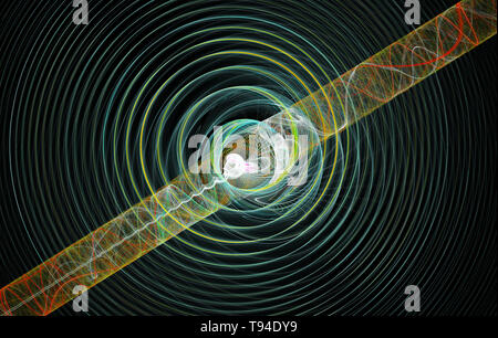 Fractal Image mit einem phantastischen Muster von hellen Farben im Jugendstil. Stockfoto