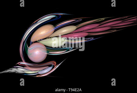 Fractal Image mit einem phantastischen Muster von hellen Farben im Jugendstil. Stockfoto