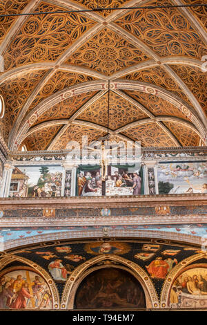 Mailand, Italien: In San Maurizio al Monastero Maggiore, 1518 Kirche bekannt als die Sixtinische Kapelle von Mailand, Details des Gewölbes in der Halle der Nonnen Stockfoto