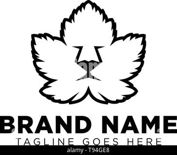 Lion Blatt face Logo Design Vektor icon Abbildung Element isoliert Stock Vektor