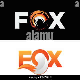 Fox Wolf logo Symbol Vektor-illustration Element isoliert-Vektor Stock Vektor