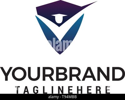 Student Shield Logo Design Konzept Vorlage Vektor Stock Vektor