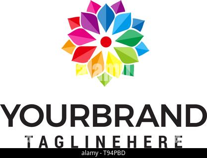 Abstract multicolor Blume Logo Design Konzept Vorlage Vektor Stock Vektor