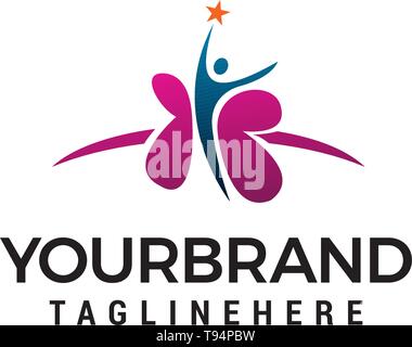 Medizinische kur Menschen Logo Design Konzept Vorlage Vektor Stock Vektor