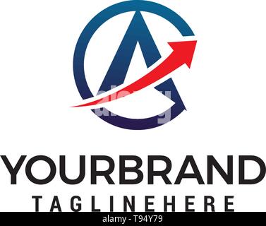 Schreiben ein Pfeil Logo Design Konzept Vorlage Vektor Stock Vektor