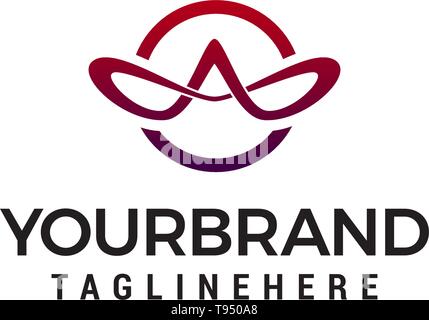 Brief eine elegante Logo Design Konzept Vorlage Vektor Stock Vektor