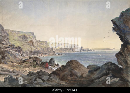 Foilhummerum Bay, Valentia, Suche seewärts von der Stelle, an der das Kabel an der Küste von Irland, 1865-66, von Robert Charles Dudley (British, 1826-1909). Eine der großen technischen Errungenschaften des 19. Jahrhunderts war eine telegrafische Kabel unter dem Atlantik zu legen, so dass Nachrichten hin und her zwischen Nordamerika und Europa in Minuten zu beschleunigen, anstatt zehn oder zwölf Tagen durch die Dampfeinheit ein. Ein zunächst erfolgreicher Versuch im Jahre 1858, geführt von Cyrus W. Stockfoto