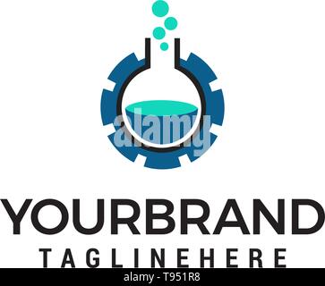 Technologie Labor Logo Design Konzept Vorlage Vektor Stock Vektor