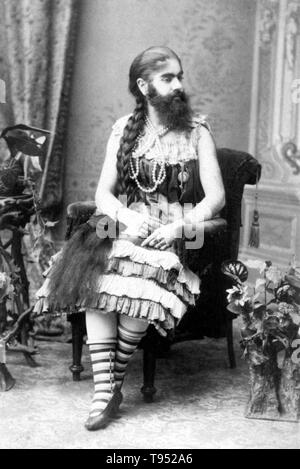 Annie Jones Elliot (Juli 14, 1865 - Oktober 22, 1902) war ein US-amerikanischer bärtigen Frau. Sie tourte mit showman S. T. Barnum als Zirkus Attraktion. Ob die Ursache für ihr Zustand wurde Hirsutismus oder einen unabhängigen genetischen Zustand, Kinder beiderlei Geschlechts und wird in den nach Jahren ist unbekannt. Viele Fotografen, einschließlich Mathew Brady, nahm ihre Porträts während ihrer Lebensdauer, die weit verbreitet waren. Stockfoto