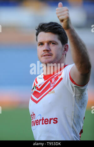 Huddersfield, Großbritannien, 12. 5. 2019. 12. Mai 2019. John Smiths Stadion, Huddersfield, England; Rugby League Coral Challenge Cup, Huddersfield Riesen vs St. Helens; Lachlan Coote von Saint Helens. Dean Williams/RugbyPixUK Stockfoto