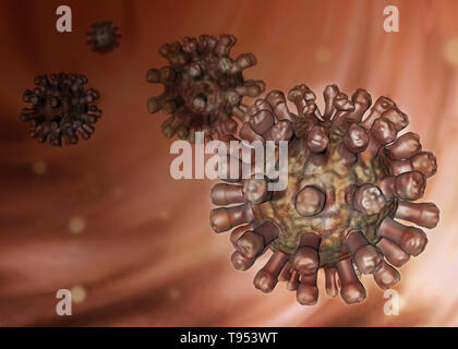 Abbildung: Röteln Virus, das auch als Röteln bekannt. Stockfoto