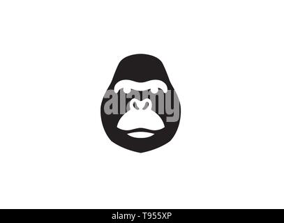 Gorilla Kopf mit Verärgerten Gesicht für Logo Design Stock Vektor
