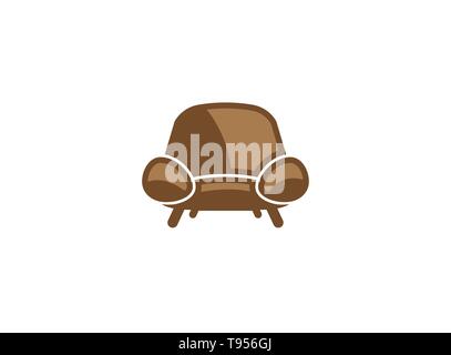 Klassische Stuhl ohne Armlehnen für Logo Design Illustration Stock Vektor