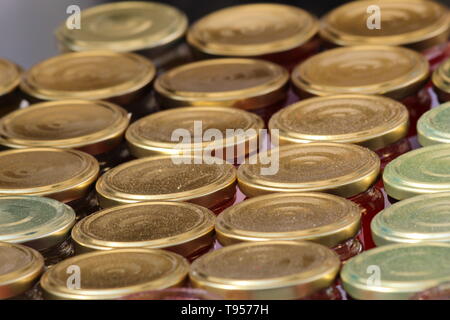 Bewahren Jar Lids Stockfoto