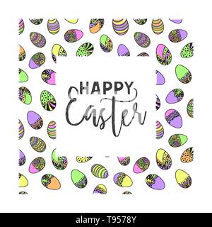 Ostern doodle Vektor Rahmen Stock Vektor