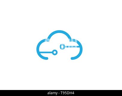 Technologie verbinden mit Wolken symbol Logo Design Stock Vektor