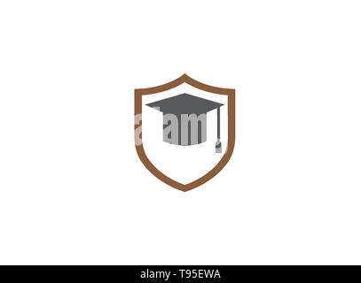 Staffelung hat innen ein Schild für Logo Design Illustration, Symbol Sicherheit Stock Vektor