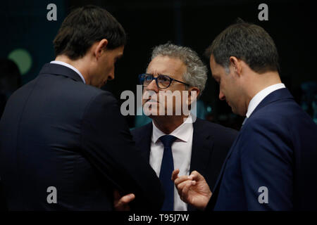 Brüssel, Belgien. 16. Mai 2019. Der Finanzminister von Luxemburg, Pierre Gramegna kommt in der Eurogruppe Finanzminister Treffen teilzunehmen. Credit: ALEXANDROS MICHAILIDIS/Alamy leben Nachrichten Stockfoto