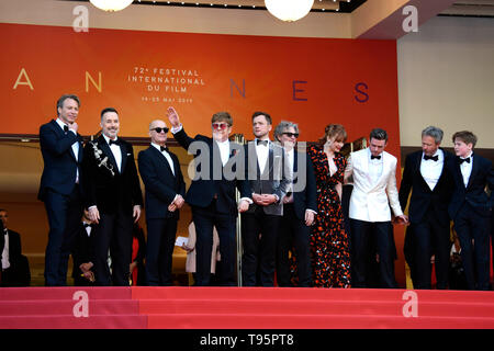 Cannes, Frankreich. 16. Mai 2019. 72. Filmfestival in Cannes 2019, Red Carpet Rocketman. Im Bild: Elton John, David versorgen, Taron Egerton, Richard Madden, Bernie Taupin, Direktor Dexter Fletcher, Kit Connor Credit: Unabhängige Fotoagentur Srl/Alamy leben Nachrichten Stockfoto