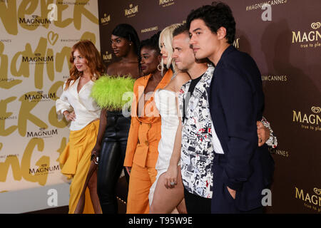 Cannes. 16. Mai, 2019. Palina Rojinski, David Munoz, Clara Amfo, Cristiano Caccamo und Aya Nakamura am "Nie aufhören zu Spielen/Magnum während des Cannes 2019 Cannes Film Festival am 16. Mai 2019 im Palais des Festivals in Cannes, Frankreich. (Credit: Lyvans Boolaky/Image Space/Medien Punch)/Alamy leben Nachrichten Stockfoto