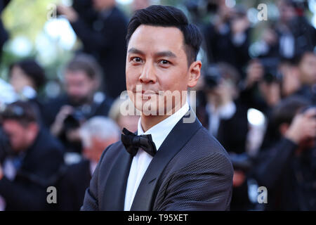 Cannes, Frankreich. 16. Mai, 2019. Schauspieler Daniel Wu Posen auf dem roten Teppich zur Premiere des Films "Rocketman" auf dem 72. Filmfestival in Cannes Cannes, Frankreich, am 16. Mai 2019. Die 72. Filmfestspielen von Cannes wird hier vom 14. bis 25 Mai statt. Credit: Zhang Cheng/Xinhua/Alamy leben Nachrichten Stockfoto