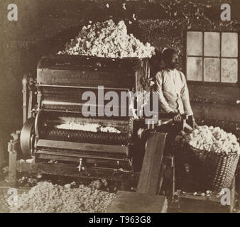 Ein Cotton Gin, C. 1870. Franklin G. Weller (American, 1833 - 1877). Eiklar Silber drucken. Stockfoto