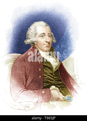 Matthew Boulton (3. September 1728-17. August 1809) war ein englischer Hersteller und Geschäftspartner der schottischen Ingenieur James Watt. Er war der Sohn eines Birmingham Hersteller kleiner Produkte aus Metall, der starb, als Boulton 31 war. Er verwaltet und baute das Geschäft, nahm die neuesten Techniken und in Silber, Bronze und andere dekorative künste verzweigte Stockfoto