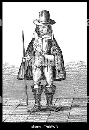 Matthew Hopkins (1620 - 12. August 1647) war ein englischer witchhunter. Er behauptete das Büro von Witchfinder General zu halten, obgleich der Titel nie durch das Europäische Parlament verliehen wurde. Seine Hexe - finden Karriere begann im März 1644 und dauerte bis zu seinem Ruhestand im Jahre 1647. Hopkins ist vermutlich für den Tod von 300 Frauen verantwortlich gewesen zu sein. Er starb 1647, wahrscheinlich der pleural Tuberkulose, im Alter von 27 Jahren. Kein Künstler gutgeschrieben. Stockfoto