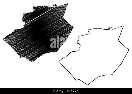 Provinz Bechar (Provinzen Algeriens, die Völker der Demokratischen Volksrepublik Algerien) Karte Vektor-illustration, kritzeln Skizze Bechar Karte Stock Vektor