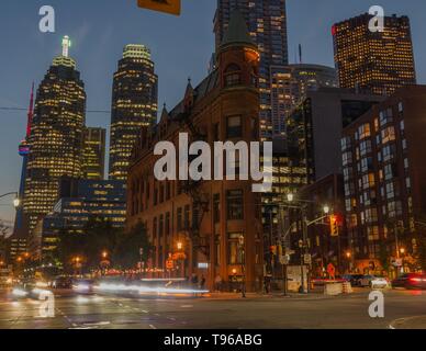 Die historische Gooderham Gebäude in der Nähe der Distillery District in Toronto, Kanada. Stockfoto