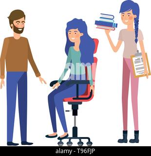 Gruppe von Menschen mit dem Sitzen im Büro Stuhl Stock Vektor