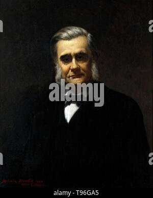 Thomas Henry Huxley (4. Mai 1825 - 29. Juni 1895) war ein englischer Biologe, als 'Darwin Bulldogge' für seine Befürwortung von Charles Darwins Theorie der Evolution bekannt. Huxleys berühmte 1860 Aussprache mit Samuel Wilberforce war ein wichtiger Moment in der breitere Akzeptanz der Evolution, und in seiner eigenen Karriere. Huxley war langsam zu einigen von Darwins Ideen, wie Gradualismus akzeptieren, und war unbestimmt über die natürliche Selektion, aber trotz dieser war er in seinen öffentlichen Unterstützung von Darwin von ganzem Herzen. Stockfoto