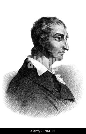 Marie François Xavier Bichat (November 14, 1771 - Juli 22, 1802) war ein französischer Anatom und Physiologe. Bichat ist am Besten als der Vater der modernen Histologie und Pathologie erinnert. Main Bichat's Beitrag zur Medizin und Physiologie war seine Erkenntnis, dass die vielfältigen Körper von Organen bestimmten Geweben oder Membranen enthalten, und er beschrieb 21 wie Membranen, einschließlich Bindegewebe, Muskeln und Nervengewebe. Stockfoto