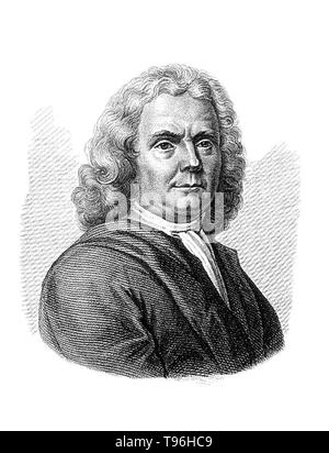 Herman Boerhaave (Dezember 31, 1668 - September 23, 1738) war ein niederländischer Botaniker, Chemiker, Humanist und Arzt, gilt als der Begründer der klinischen Lehre und der modernen akademischen Krankenhaus. Alle Fürsten Europas sandte ihn Schüler, die in diesem geschickten Professor gefunden nicht nur ein unermüdlicher Lehrer, sondern ein liebevoller Guardian. Im Jahre 1714, als er zum Rektor der Universität ernannt und in dieser Eigenschaft eingeführt, das moderne System der klinischen Unterweisung. Stockfoto